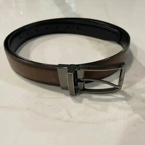 Perry Ellis Reversible Faux Leather Belt Black/ Brown Men’s Size 36/80